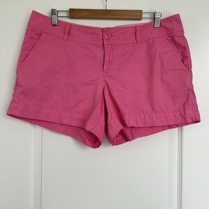 LILLY PULITZER Callahan Womens Shorts Size 14 Hot Pink 100% Cotton Front Zip